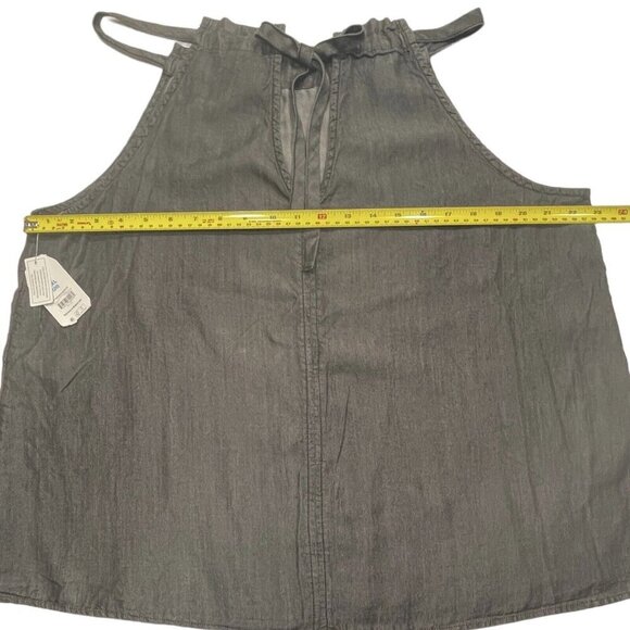 TIME & TRU Chambray Halter Top Tie‎ Back Keyhole Womens XXL / XXXL Black NEW - Picture 10 of 14